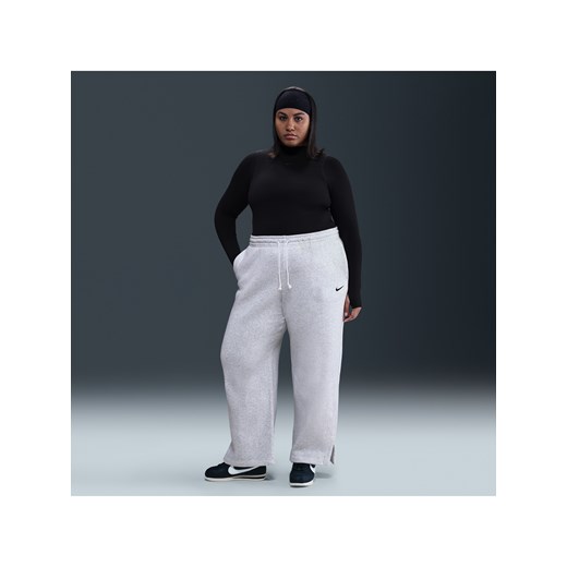 Damskie spodnie z wysokim stanem Nike Sportswear Phoenix Fleece (duże rozmiary) - Brązowy ze sklepu Nike poland w kategorii Spodnie damskie - zdjęcie 184284146