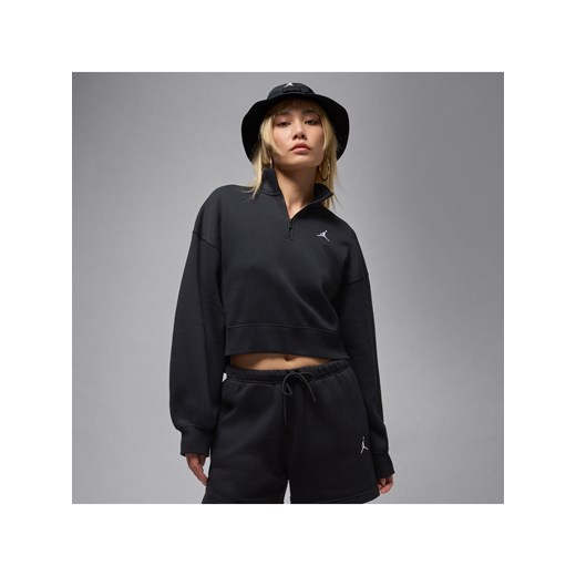 Damska bluza z zamkiem 1/4 Jordan Brooklyn Fleece - Czerń ze sklepu Nike poland w kategorii Bluzy damskie - zdjęcie 184284238