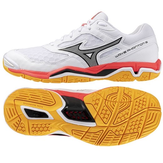 Buty do piłki ręcznej Mizuno Wave Phantom 3 X1GA226098 białe ze sklepu ButyModne.pl w kategorii Buty sportowe męskie - zdjęcie 184285105