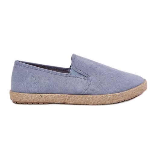 Espadryle Tenisówki Męskie Z Eko Zamszu Niebieskie 44 ButyModne.pl
