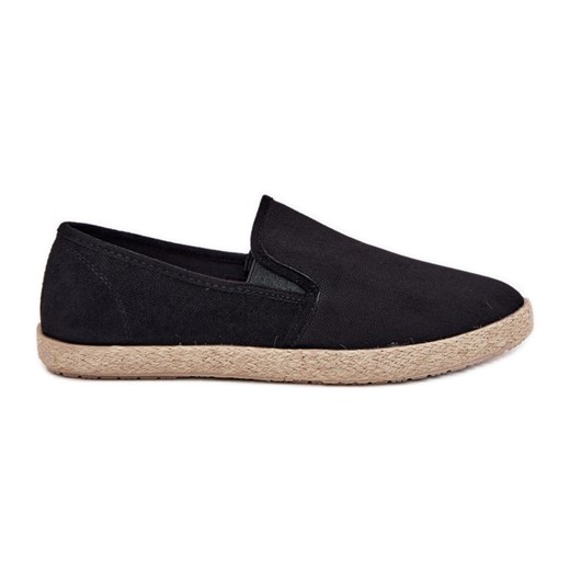Espadryle Tenisówki Męskie Z Eko Zamszu Czarne 42 ButyModne.pl