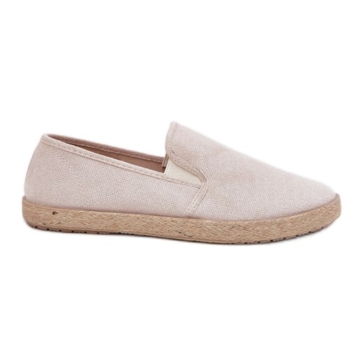 Espadryle Tenisówki Męskie Z Eko Zamszu Beżowe beżowy 42 ButyModne.pl