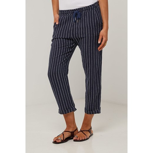 Le Monde du Lin Lniane rybaczki w kolorze granatowym Le Monde Du Lin 40/42 okazja Limango Polska