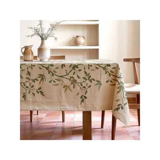 Mint Rugs Obrus &quot;Natural Zarza&quot; w kolorze kremowo-zielonym ze sklepu Limango Polska w kategorii Obrusy i bieżniki - zdjęcie 184287799