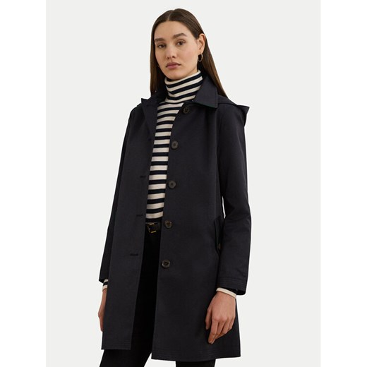 LAUREN RALPH LAUREN Płaszcz przejściowy 297967121005 Granatowy Straight Fit ze sklepu MODIVO w kategorii Płaszcze damskie - zdjęcie 184287878