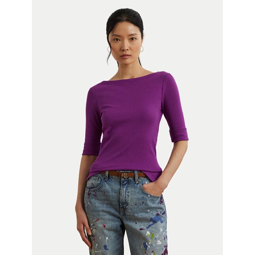 LAUREN RALPH LAUREN Bluzka 200654963192 Fioletowy Slim Fit ze sklepu MODIVO w kategorii Bluzki damskie - zdjęcie 184287887