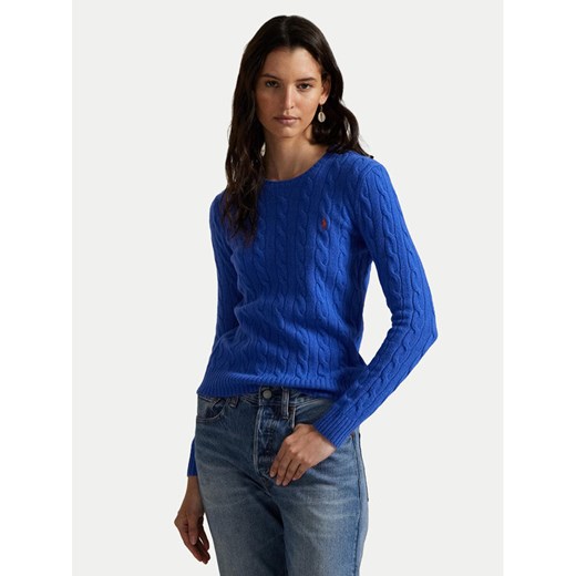 Polo Ralph Lauren Sweter 211971865006 Niebieski Slim Fit ze sklepu MODIVO w kategorii Swetry damskie - zdjęcie 184287889