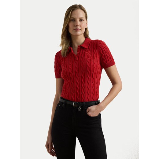LAUREN RALPH LAUREN Sweter 200932224012 Czerwony Slim Fit ze sklepu MODIVO w kategorii Swetry damskie - zdjęcie 184287895