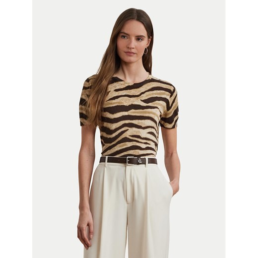 LAUREN RALPH LAUREN Bluzka 200971372001 Beżowy Regular Fit ze sklepu MODIVO w kategorii Bluzki damskie - zdjęcie 184287899