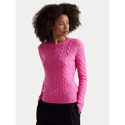 Polo Ralph Lauren Sweter 211971865008 Różowy Slim Fit ze sklepu MODIVO w kategorii Swetry damskie - zdjęcie 184287909