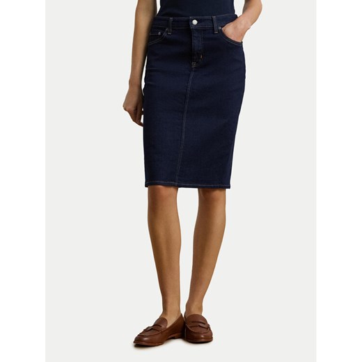 LAUREN RALPH LAUREN Spódnica jeansowa 200813134001 Granatowy Straight Fit ze sklepu MODIVO w kategorii Spódnice - zdjęcie 184287947