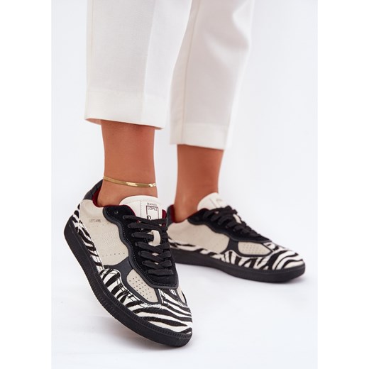 Sneakersy Damskie Big Star by Daniel Lopez SS2D4015 Zebra Beżowe beżowy ze sklepu ButyModne.pl w kategorii Buty sportowe damskie - zdjęcie 184288477