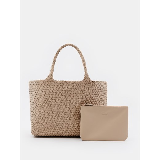 Mohito - Torebka shopper z kosmetyczką - beżowy ze sklepu Mohito w kategorii Torby Shopper bag - zdjęcie 184288608