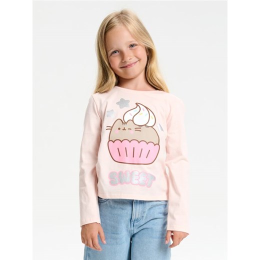 Sinsay - Koszulka z długimi rękawami Pusheen the Cat - pomarańczowy ze sklepu Sinsay w kategorii Bluzki dziewczęce - zdjęcie 184290305