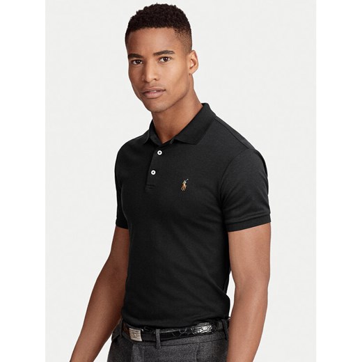 Polo Ralph Lauren Polo Ssl-Knt 710685514002 Czarny Slim Fit ze sklepu MODIVO w kategorii T-shirty męskie - zdjęcie 184290507
