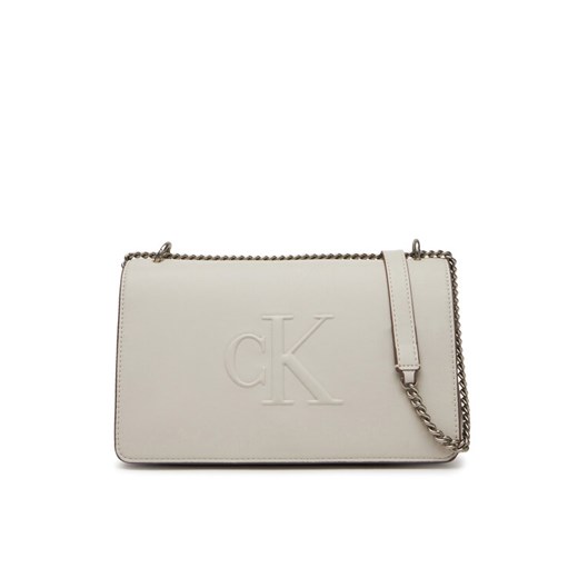 Calvin Klein Jeans Torebka Sculpted Ew Flap25 Shoulder Bag LV04K3035G Biały ze sklepu MODIVO w kategorii Kopertówki - zdjęcie 184290526
