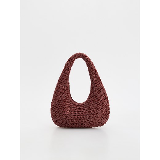 Reserved - Pleciona torebka hobo - bordowy ze sklepu Reserved w kategorii Torby letnie - zdjęcie 184292309
