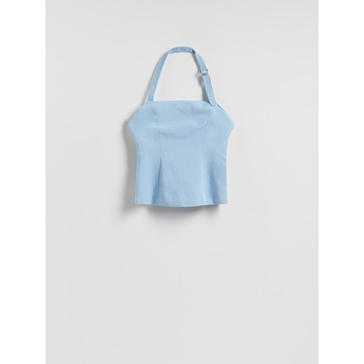 Reserved - Top bandeau z wiskozą - jasnoniebieski Reserved XL Reserved
