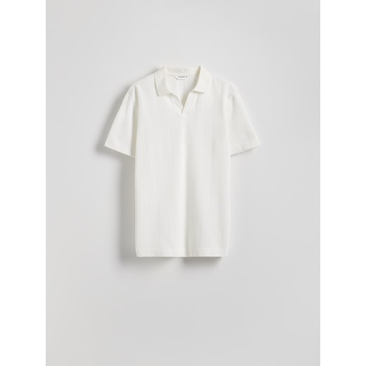 Reserved - Koszulka polo regular fit - biały ze sklepu Reserved w kategorii T-shirty męskie - zdjęcie 184292929