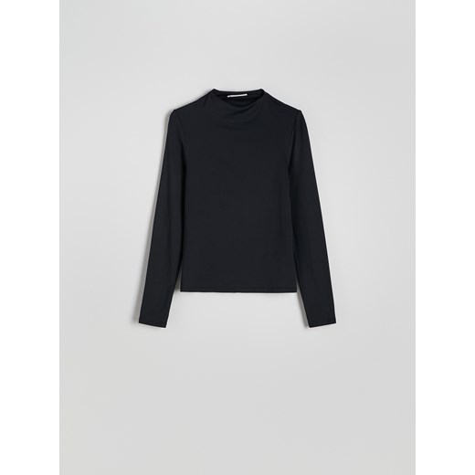 Reserved - Gładki longsleeve - czarny ze sklepu Reserved w kategorii Bluzki damskie - zdjęcie 184293566