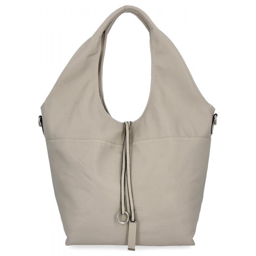 Torebka Damska Shopper Bag firmy Hernan HB0325 Jasno Szara ze sklepu PaniTorbalska w kategorii Torby Shopper bag - zdjęcie 184294009
