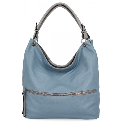 Uniwersalna Torebka Damska XL firmy Hernan HB0386 Błękitna/Jasno Szara ze sklepu PaniTorbalska w kategorii Torby Shopper bag - zdjęcie 184294185