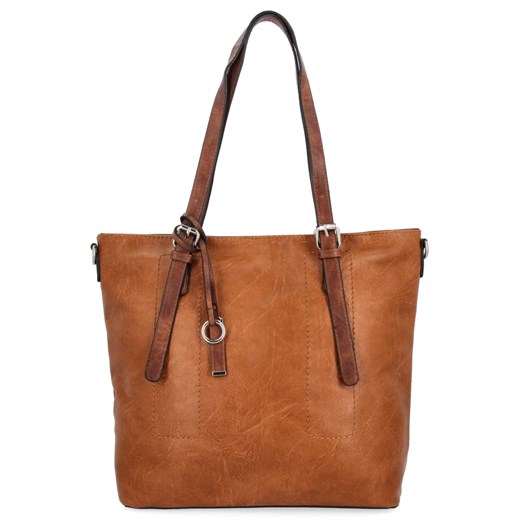 Uniwersalna Torebka Damska XL Shopper Bag firmy Hernan HB0213-1 Ruda/Brązowa ze sklepu PaniTorbalska w kategorii Torby Shopper bag - zdjęcie 184294189