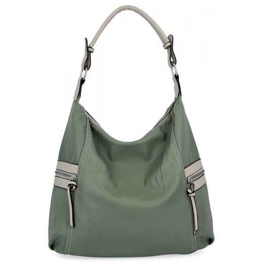 Uniwersalna Torebka Damska firmy Hernan HB0377 Jasno Zielona/Beżowa ze sklepu PaniTorbalska w kategorii Torby Shopper bag - zdjęcie 184294215
