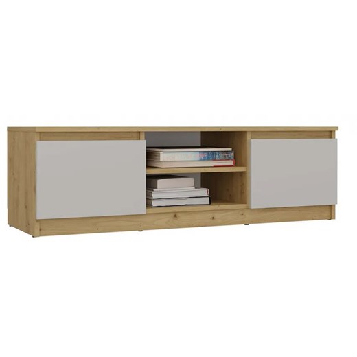 Stylowa szafka pod telewizor 140 cm dąb artisan + kaszmir K8-D88 ze sklepu Edinos.pl w kategorii Szafki RTV - zdjęcie 184295099