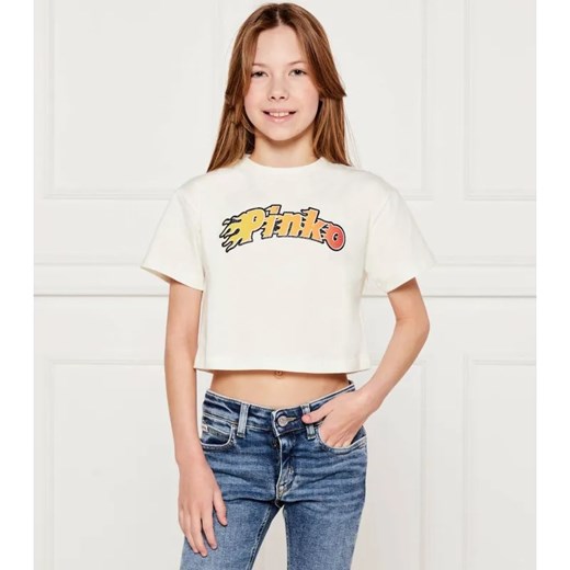Pinko UP T-shirt | Cropped Fit ze sklepu Gomez Fashion Store w kategorii Bluzki dziewczęce - zdjęcie 184296527