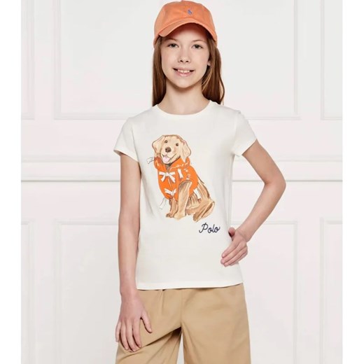 POLO RALPH LAUREN T-shirt | Regular Fit ze sklepu Gomez Fashion Store w kategorii Bluzki dziewczęce - zdjęcie 184296807