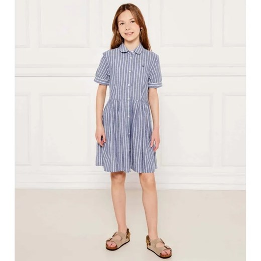 Tommy Hilfiger Sukienka | z dodatkiem lnu ze sklepu Gomez Fashion Store w kategorii Sukienki dziewczęce - zdjęcie 184296977