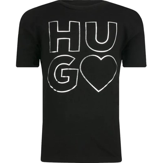 HUGO KIDS T-shirt | Regular Fit ze sklepu Gomez Fashion Store w kategorii Bluzki dziewczęce - zdjęcie 184297087