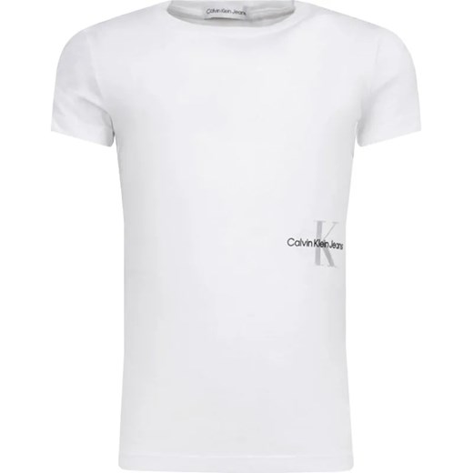 Calvin Klein Jeans T-shirt MONOGRAM OFF PLACED | Regular Fit ze sklepu Gomez Fashion Store w kategorii Bluzki dziewczęce - zdjęcie 184297677