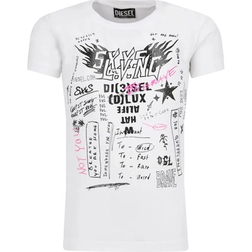 Diesel T-shirt TSILYEXA | Regular Fit ze sklepu Gomez Fashion Store w kategorii Bluzki dziewczęce - zdjęcie 184297687