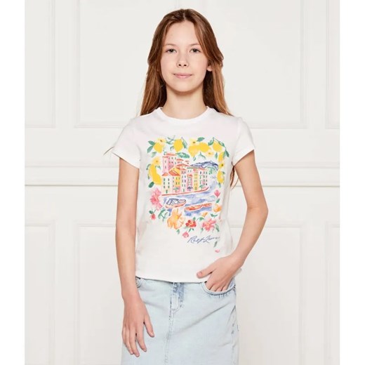 POLO RALPH LAUREN T-shirt | Regular Fit ze sklepu Gomez Fashion Store w kategorii Bluzki dziewczęce - zdjęcie 184297779