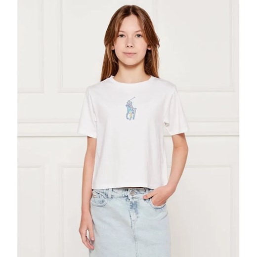POLO RALPH LAUREN T-shirt | Regular Fit ze sklepu Gomez Fashion Store w kategorii Bluzki dziewczęce - zdjęcie 184297788