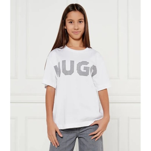 HUGO KIDS T-shirt | Regular Fit ze sklepu Gomez Fashion Store w kategorii Bluzki dziewczęce - zdjęcie 184297876
