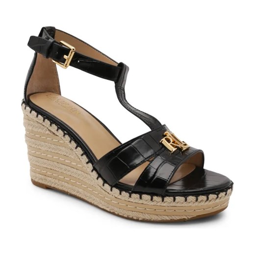 LAUREN RALPH LAUREN Skórzane koturny HALE II-ESPADRILLES-WEDGE 37 Gomez Fashion Store wyprzedaż