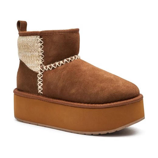 EMU Australia Skórzane śniegowce Stinger Knit Flatform | z dodatkiem wełny ze sklepu Gomez Fashion Store w kategorii Śniegowce damskie - zdjęcie 184298536