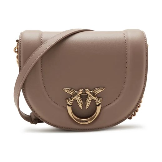 Pinko Skórzana torebka na ramię ROUND CLICK MINI VITELLO MORBI ze sklepu Gomez Fashion Store w kategorii Listonoszki - zdjęcie 184298556