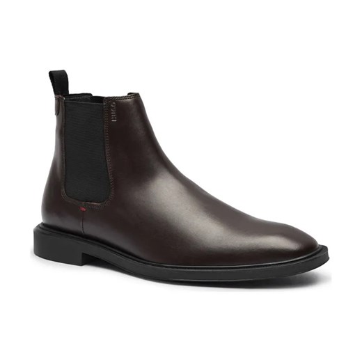 HUGO Skórzane sztyblety Gryff Cheb lt ze sklepu Gomez Fashion Store w kategorii Buty zimowe męskie - zdjęcie 184298956