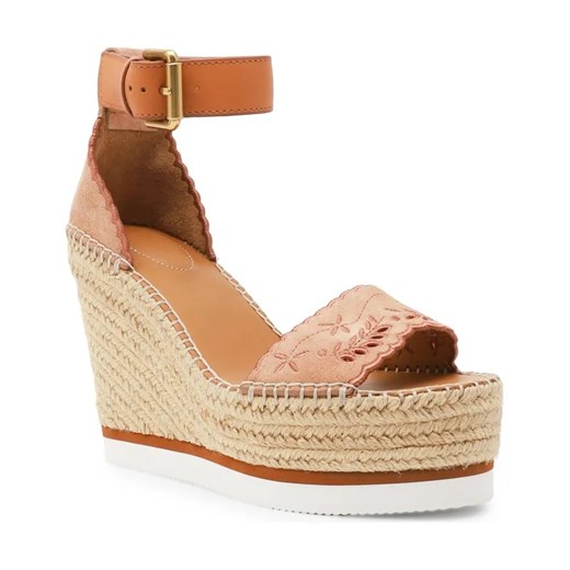 See By Chloé Skórzane koturny GLYN EMBROIDERY ze sklepu Gomez Fashion Store w kategorii Espadryle damskie - zdjęcie 184299077