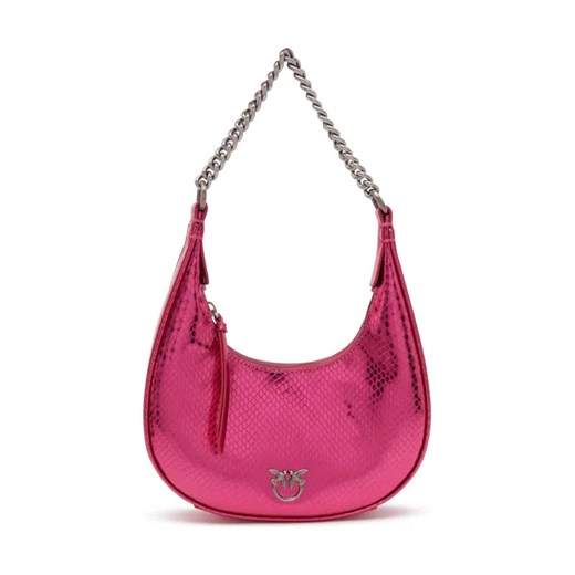 Pinko Skórzane hobo BRIOCHE HOBO MINI PELLE LAMINA ze sklepu Gomez Fashion Store w kategorii Torebki hobo - zdjęcie 184299628