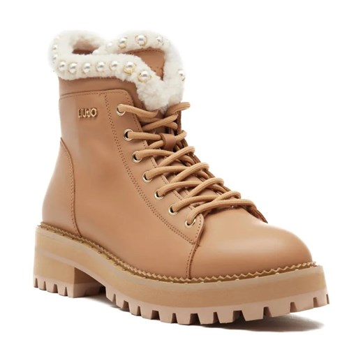 Liu Jo Skórzane botki PINK 207 ze sklepu Gomez Fashion Store w kategorii Workery damskie - zdjęcie 184300156