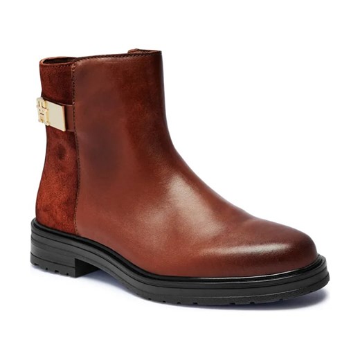 Tommy Hilfiger Skórzane botki Th Logo Leather Mix Chelsea ze sklepu Gomez Fashion Store w kategorii Botki - zdjęcie 184300198