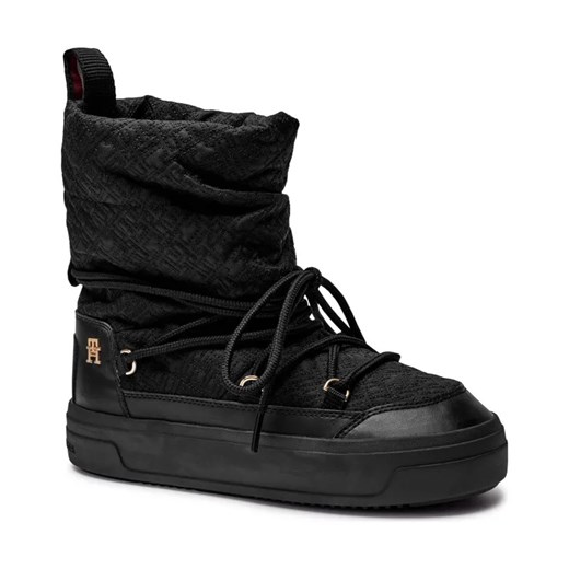 Tommy Hilfiger Śniegowce LACE-UP MONOGRAM SNOWBOOT ze sklepu Gomez Fashion Store w kategorii Śniegowce damskie - zdjęcie 184300456