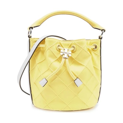 TORY BURCH Skórzany worek Fleming Soft Patent Border Mini ze sklepu Gomez Fashion Store w kategorii Torebki worki - zdjęcie 184300668