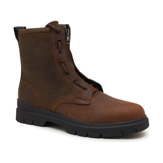 HUGO Skórzane trapery Ryan ze sklepu Gomez Fashion Store w kategorii Buty zimowe męskie - zdjęcie 184300798