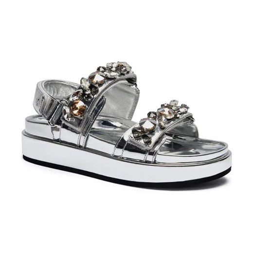 TORY BURCH Sandały KIRA EMBELLISHED | z dodatkiem skóry ze sklepu Gomez Fashion Store w kategorii Sandały damskie - zdjęcie 184301019